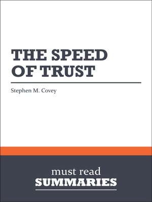 cover image of The Speed of Trust - Stephen M. Covey